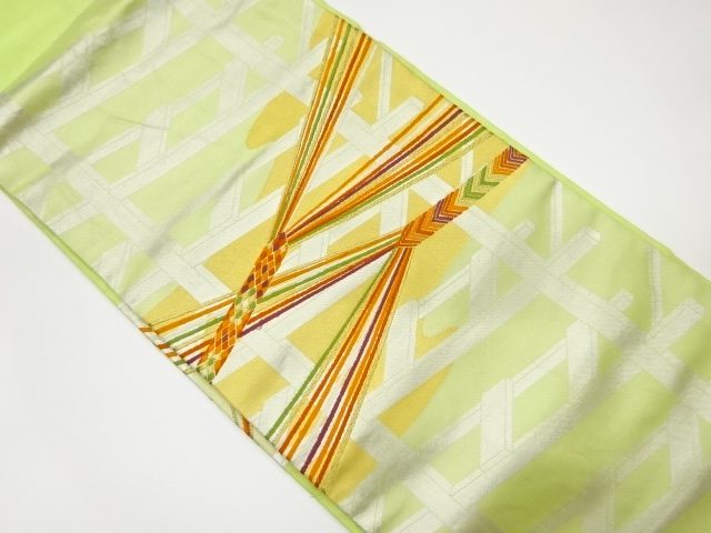 JAPANESE KIMONO / VINTAGE NAGOYA OBI / WOVEN MIST & KUMIHIMO CORD PATTERN